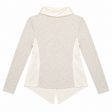 Ivory Waterfall Open Front Drape Cardigan