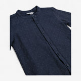 Shirt Grandad Collar Navy with White Dots