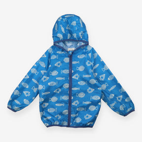 Raincoat packaway blue fish