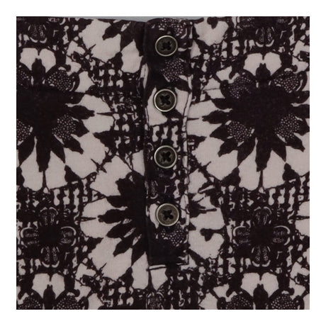 Brown Floral Burst Long Sleeve Shift Dress