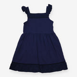 Dress Sleeveless Navy Frill Straps