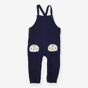 Dungarees navy blue jersey penguin face knees