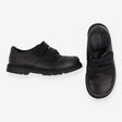 Shoes Black Leather 2 Strap Rip Tape