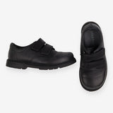 Shoes Black Leather 2 Strap Rip Tape