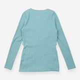 Nursing Top Sage Green Ribbed Cotton Long Sleeve