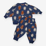 Blue tracksuit with furry monsters