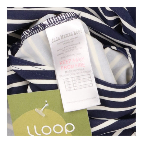 Navy Stripe Maternity Swimsuit Ruched One Piece