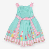 Summer dress green flamingo 