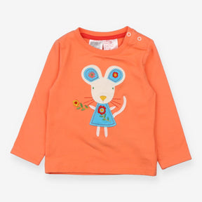 T-Shirt Long Sleeved Peach Maura The Mouse