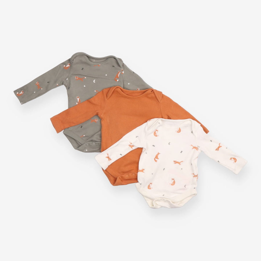 Bodysuit long sleeve fox prints 3 Pack