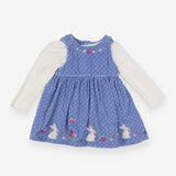Blue Polka Dot Mouse Dress + Long Sleeve 