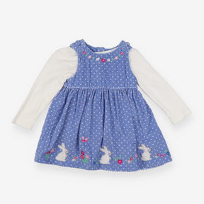 Blue Polka Dot Mouse Dress + Long Sleeve 