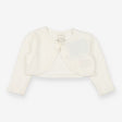 Bolero Cardigan Cream with Flower Shaped Button