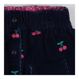 Skirt navy blue cord cherries