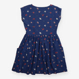 Blue Dress with Flying Birds