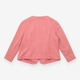 Quilted Jacket Dusty Pink Chevron Zip Front