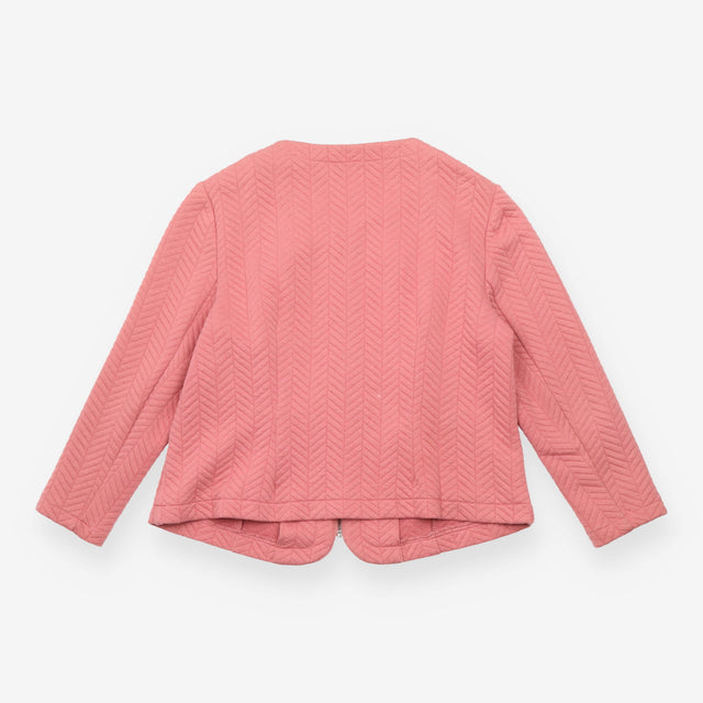 Quilted Jacket Dusty Pink Chevron Zip Front