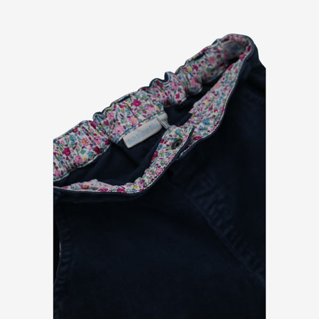 Girls cord trousers navy Floral Lining