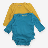 Bodysuits Long Sleeve Blue and Yellow 2-Pack