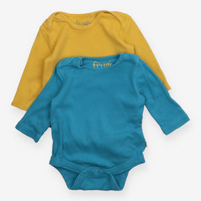 Bodysuits Long Sleeve Blue and Yellow 2-Pack