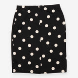 Skirt Black Cream Polka Dot Knee Length Classic