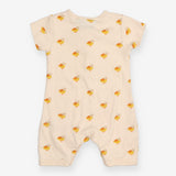 Jersey Shortie Romper Cream with Yellow Ducks