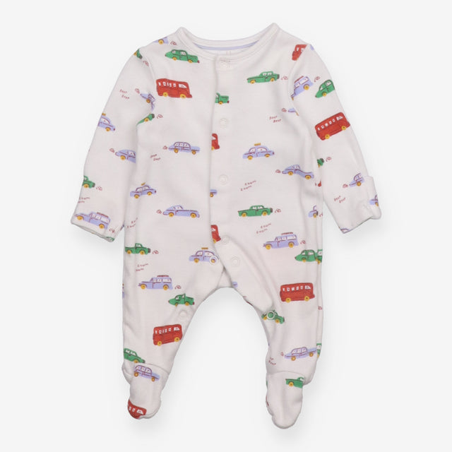 Sleepsuit white with cars
