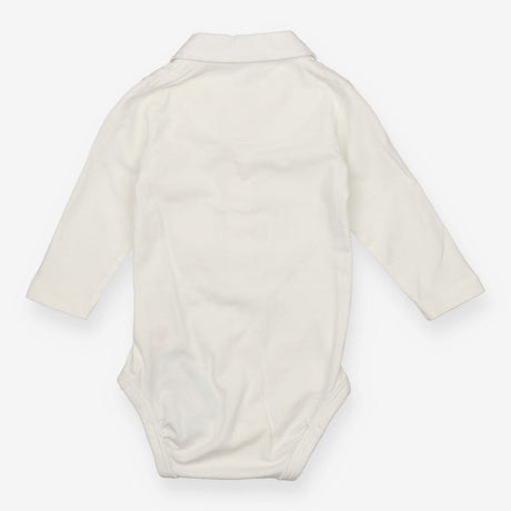 White pleated shirt style bodysuit