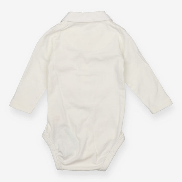 White pleated shirt style bodysuit