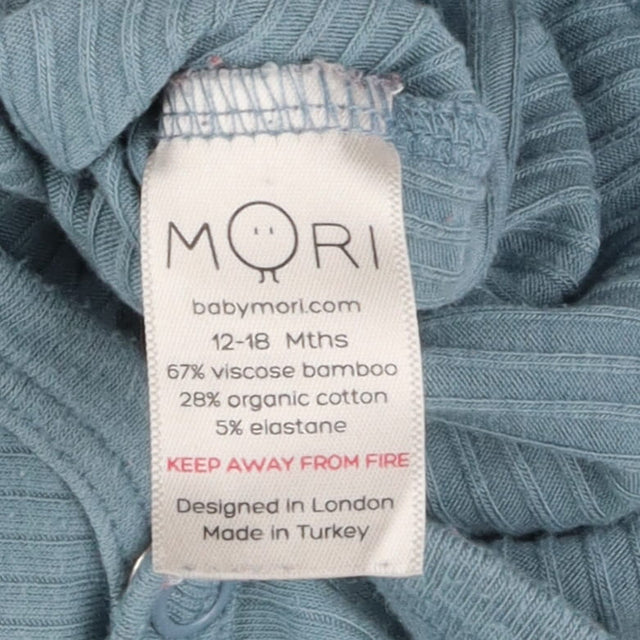Roll neck blue ribbed bodysuit