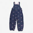 Dungarees navy with flower and butterfly applique