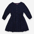 Dress Long Sleeve Navy with Multi Coloured Dots
