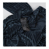 Bodysuit Blue Velvet Striped Long Sleeve V-Neck