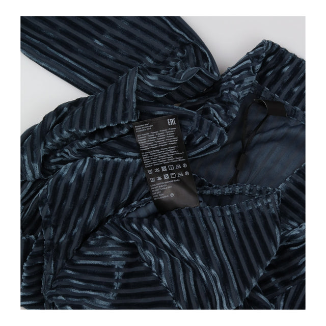 Bodysuit Blue Velvet Striped Long Sleeve V-Neck