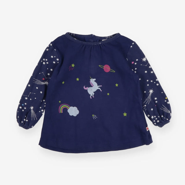 T Shirt Navy Unicorn and Stars