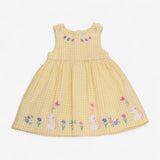 Dress Yellow Gingham with Mouse and Butterfly