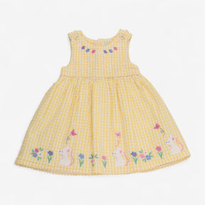 Dress Yellow Gingham with Mouse and Butterfly