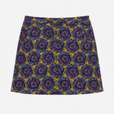 Multicolour Floral Rose Print Cotton Stretch A-Lin