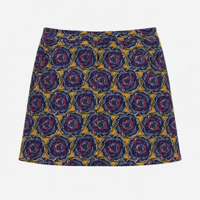 Multicolour Floral Rose Print Cotton Stretch A-Lin