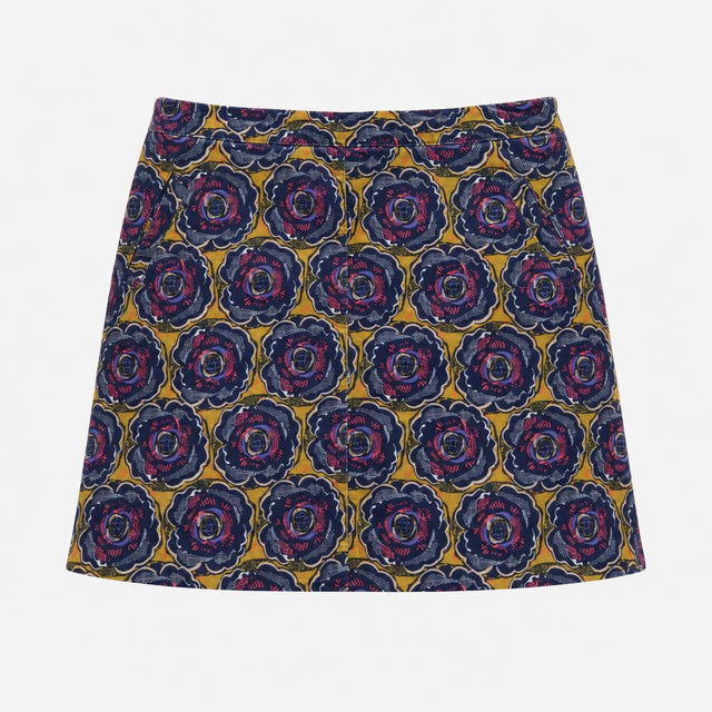 Multicolour Floral Rose Print Cotton Stretch A-Lin