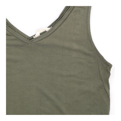 Vest Top Scoop Neck Bamboo Khaki Green