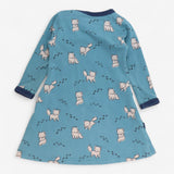 Dress Blue with White Foxes