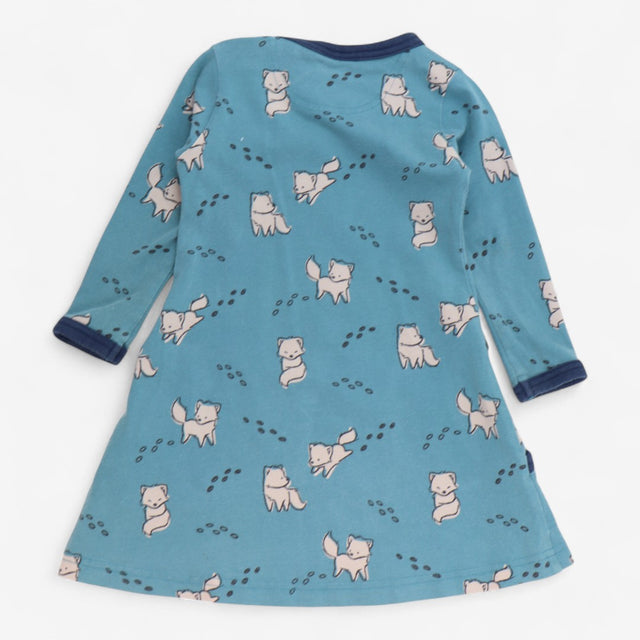 Dress Blue with White Foxes