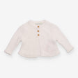 Cardigan White with Brown Buttons