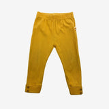 Yellow rib button cuffed leggings