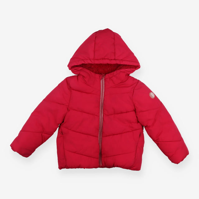 Bright Pink Puffer Coat with Fleece Lining