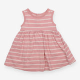 Pink Striped Strappy Dress