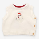 Sweater Vest Knit White Snowman
