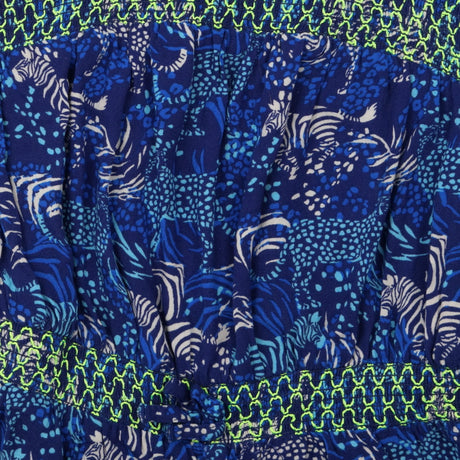 Playsuit Blue with Cream Zebras and Light Blue Che