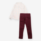 Paddington Shirt and Burgundy Jeans Outfit 